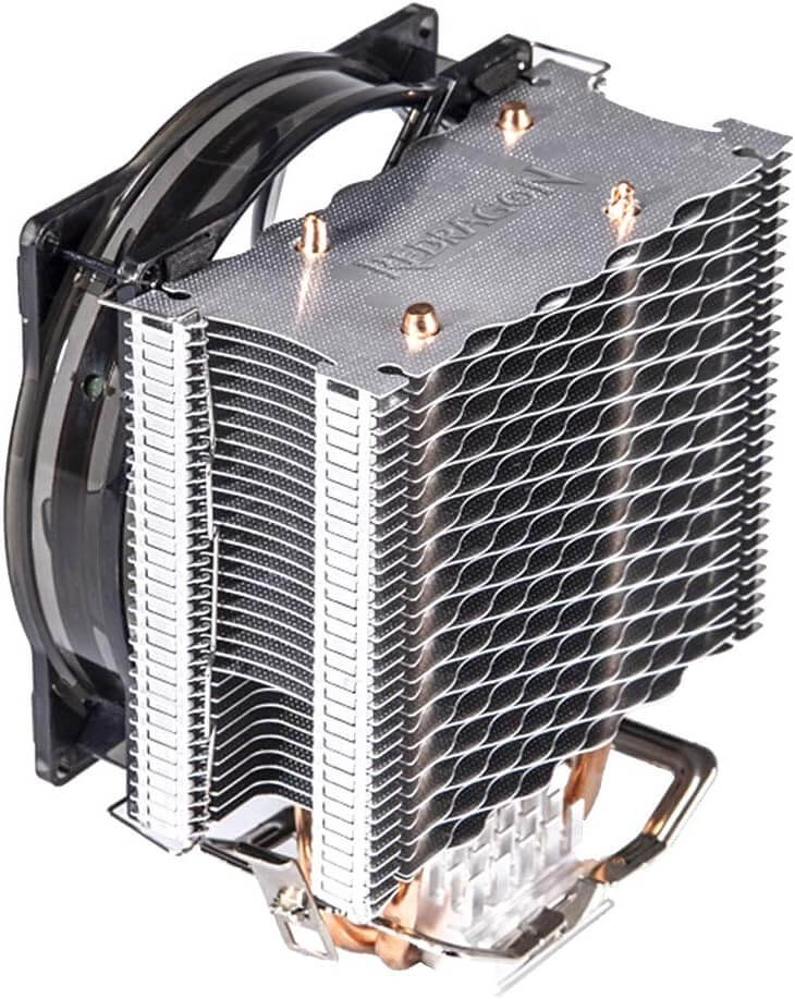 Redragon CC1011 Reaver CPU Cooler Slim Design 2.0 Heatpipes Red LED 120mm Fan Aluminum Blades for AMD Ryzen/Intel LGA1200/1151 Universal Socket Solution 100% RAM Compatibility Redragon CC1011 Reaver CPU Cooler Slim Design 2.0 Heatpipes Red LED 120mm Fan Aluminum Blades for AMD Ryzen/Intel LGA1200/1151 Universal Socket Solution 100% RAM Compatibility